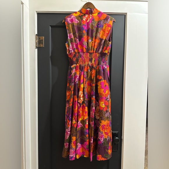 Floral Midi Dress with Vivid Colors - Picture 3 of 4